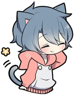 🤔 Anime, Kot, Kawaii, Słodkie, Manga telegram sticker