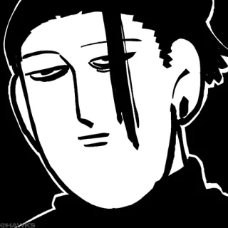 😐 @HAWKS Anime, Portrait, Noir et blanc, Dessin animé, Manga, Personnage telegram sticker