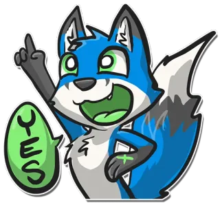 👍 YES สุนัขจิ้งจอก, สัตว์, การ์ตูน, ใช่, นิ้วกลาง, หยาบคาย whatsapp sticker