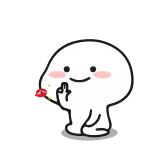 💋 dito medio, cartone animato, carino, offensivo, gesto whatsapp sticker