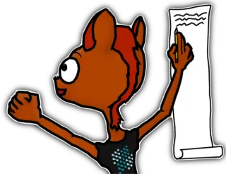 ✊ desenho animado, dedo do meio, animal, desenho, ofensivo telegram sticker