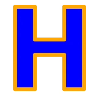 🔤 Буква H, Алфавит, Синий, Оранжевый whatsapp sticker