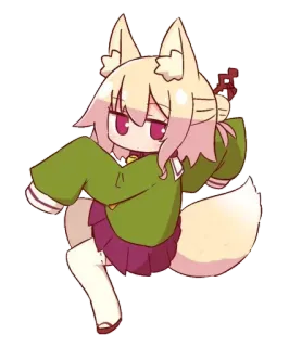 🦊 Anime, Renard, Kemonomimi, Kawaii, Chibi, Anthro telegram sticker