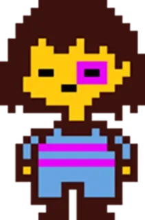 😑 Frisk Undertale Pixel art, Undertale, Frisk, Videojuego, Personaje whatsapp sticker