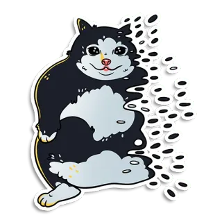 ☠️ cat, meme, internet, sticker, funny, dissolving whatsapp sticker