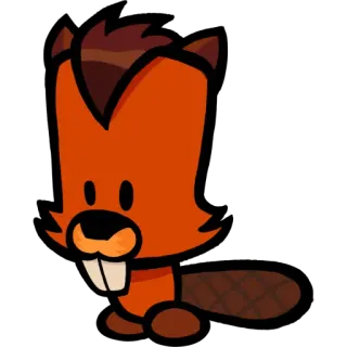 🤓 dibujos animados, castor, animal, personaje whatsapp sticker