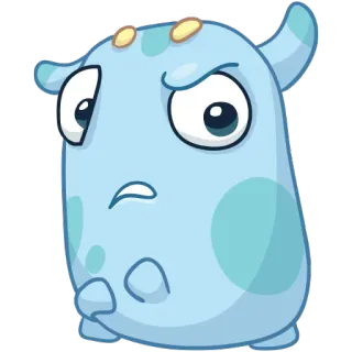 😒 Dessin animé, Monstre, Mignon, Personnage, Bleu whatsapp sticker