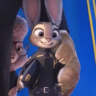 😁 Judy Hopps Zootopia police, lapin, dessin animé, officier, animal, Disney telegram sticker