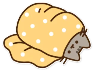 ☺️ Pusheen cat, pusheen, cute, blanket, sleepy telegram sticker