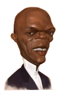 😖 Samuel L. Jackson caricature, actor, portrait, celebrity whatsapp sticker