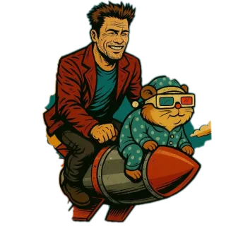 🖼 ผู้ชาย, จรวด, สัตว์, การ์ตูน, สติกเกอร์, สนุก telegram sticker