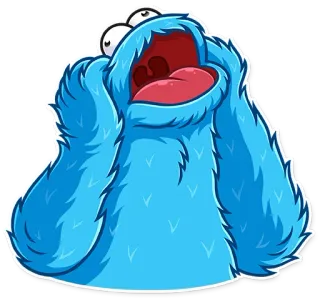 😩 Cookie Monster Sesame Street krümelmonster, sesamstraße, monster, cartoon, blau telegram sticker