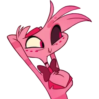 ☺️ Angel Dust Hazbin Hotel Kreskówka, Demon, Różowy, Zabawny, Animowany telegram sticker