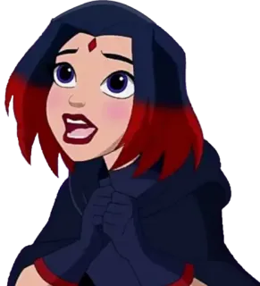 😧 Raven Teen Titans cartoon, teen titans, raven, superhero, animated telegram sticker