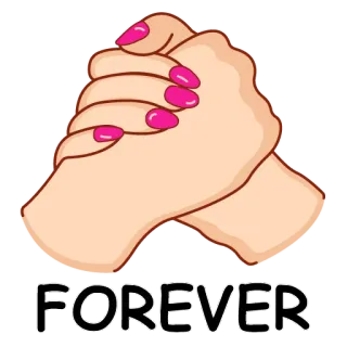 🤝 FOREVER มิตรภาพ, ตลอดไป, มือ, ด้วยกัน, ความรัก, ความสัมพันธ์ telegram sticker