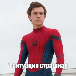 😕 Spider-Man А ситуация страшная Homem-Aranha, Marvel, Meme, Engraçado, Super-herói telegram sticker
