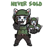 🤗 NEVER SOLD Aggretsuko, Armee, Helm, Militär, Gewalt, Beleidigend telegram sticker