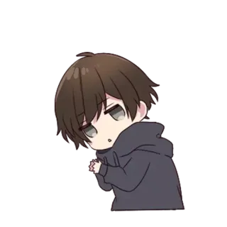 👏 anime, chibi, cartoon, boy, hoodie telegram sticker