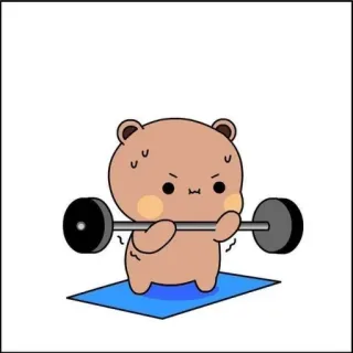 💪 orso, sollevamento pesi, fitness, esercizio, cartone animato telegram sticker
