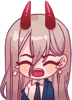 😭 Power Chainsaw Man Anime, Manga, Démon, Chibi, Cornes, Power, Chainsaw Man telegram sticker