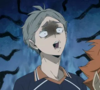 😨 Koshi Sugawara Haikyuu!! Anime, Haikyuu, Sugawara, Koshi Sugawara, geschockt, besorgt, verängstigt telegram sticker