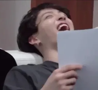 😂 laughing, person, open mouth, indoor telegram sticker