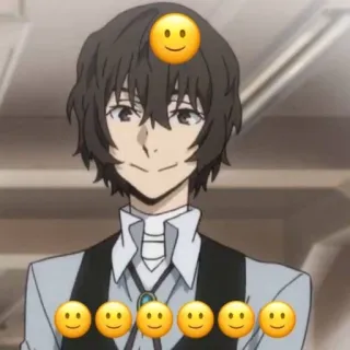 ⛓ Anime, Personnage, Sourire, Emoji, Dessin animé, Portrait whatsapp sticker