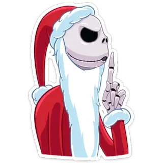 🤫 Jack Skellington The Nightmare Before Christmas Jack Skellington, L'Étrange Noël de Monsieur Jack, Père Noël, Noël, squelette, effrayant, Halloween telegram sticker