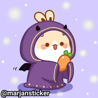 ❤️ @marjansticker кролик, морковь, милый, каваий, животное, хэллоуин, мультфильм telegram sticker