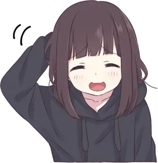 ☺️ anime, girl, cartoon, smile, cute, happy, brown hair telegram sticker