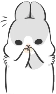 😷 bunny, rabbit, cartoon, cute, animal, kawaii telegram sticker