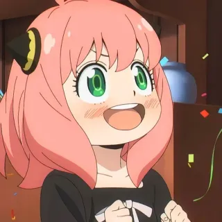 🙂 Anya Forger Spy x Family anime, fofo, desenho animado, criança, feliz, menina, Spy x Family, Anya Forger telegram sticker