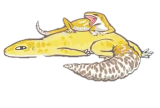 😊 Gecko, Echse, Reptil, Cartoon, Tier telegram sticker