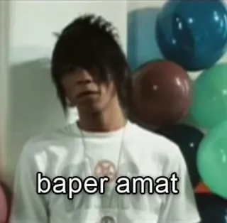 😐 baper amat Эмо, Подросток, Человек, Шары, Индо, Индонезия telegram sticker