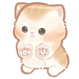 🤗 lov U kucing, lucu, kawaii, hewan, hewan peliharaan, cinta, hati whatsapp sticker