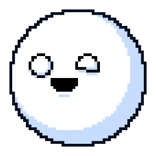 😕 pixel art, cute, cartoon, character, white, round telegram sticker