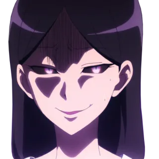 😈 Аниме, Женщина, Мультфильм, Ухмылка, Злой, Женский telegram sticker