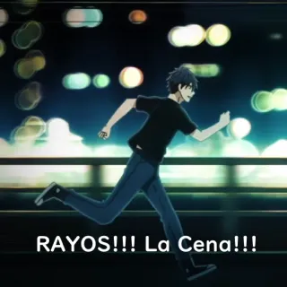 😱 RAYOS!!! La Cena!!! running, anime, night, dinner telegram sticker