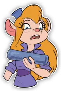 😧 Gadget Hackwrench Chip 'n Dale: Rescue Rangers cartone animato, topo, ingegnere, gadget, Cip & Ciop agenti speciali, Disney, animato telegram sticker