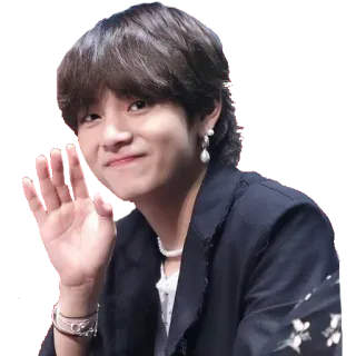 👋 V K팝, BTS, 아이돌, 가수, 손 흔들기, 유명인 telegram sticker