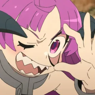 👁 Anime, Ác quỷ, Cô gái, Sừng, Phim hoạt hình telegram sticker