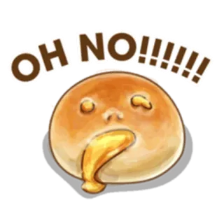 🍞 OH NO!!!!! oh no, triste, arrabbiato, esclamazione, cartone animato, pane, vomito whatsapp sticker