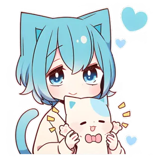 😢 อนิเมะ, มังงะ, จิบิ, น่ารัก, คาวาอิ, แมว, สัตว์ telegram sticker