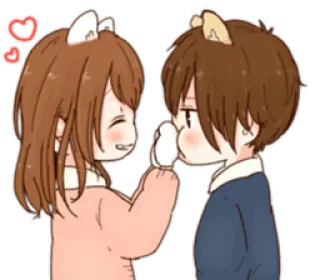 ☺️ anime, słodkie, kawaii, miłość, para, uczucie telegram sticker