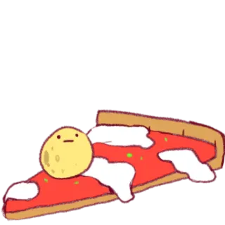 🍕 пицца, милый, еда, мультфильм, кусок, смешной telegram sticker