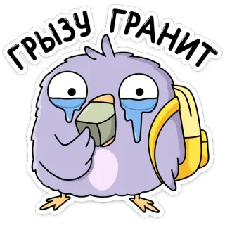 😭 ГРЫЗУ ГРАНИТ птица, плач, карандаш, образование, школа, студент whatsapp sticker