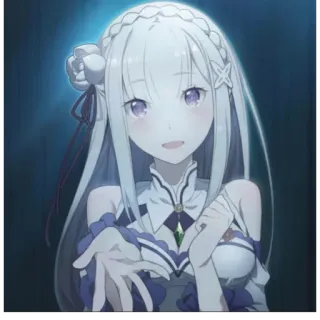 🏩 Emilia Re:Zero Anime, Chica, Linda, Emilia, Re:Zero, Waifu whatsapp sticker