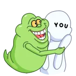 🤗 YOU dessin animé, fantôme, ami, câlin, ludique telegram sticker