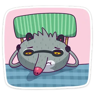 😫 rakun, sedih, lelah, kartun, hewan telegram sticker