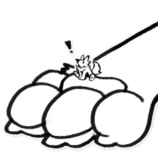 🐛 стопа, лиса, восклицательный знак, мультфильм, животное telegram sticker